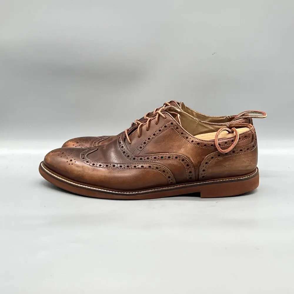 To Boot New York Shoes Mens 11 Brown Leather Wingtip Oxford Dress Brogue Lace Up